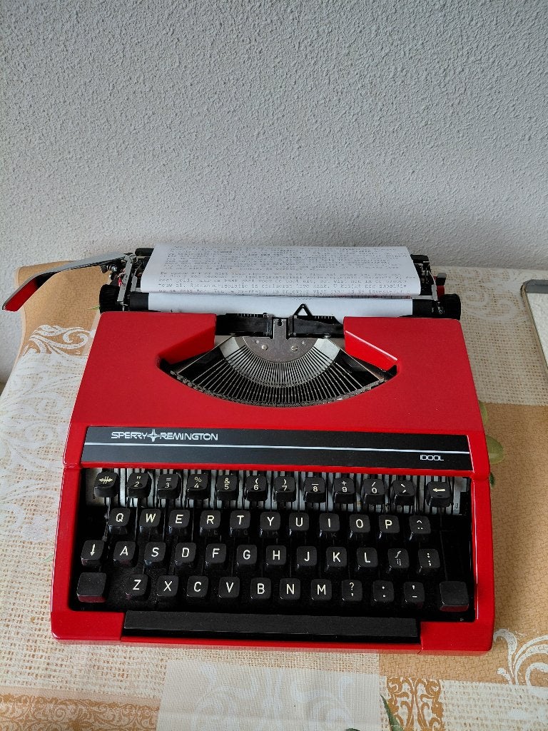 Rode Sperry Remington typemachine, Diversen, Typemachines, Ophalen, Zo goed als nieuw