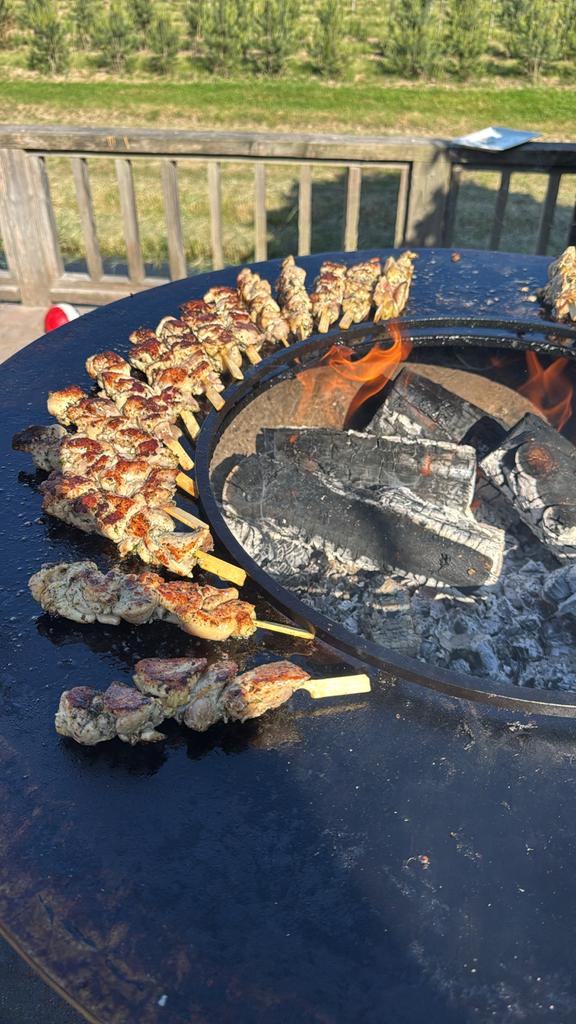 Robuuste BBQ Vuurschaal 100 cm Geschikt voor OFYR accessoire, Tuin en Terras, Houtskoolbarbecues, Ophalen, Zo goed als nieuw, Met accessoires