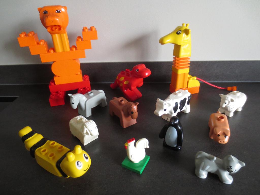 Lego Duplo; Dieren Verschillende Lego Dieren o.a. poes - kip, Ophalen of Verzenden, Zo goed als nieuw, Complete set, Duplo