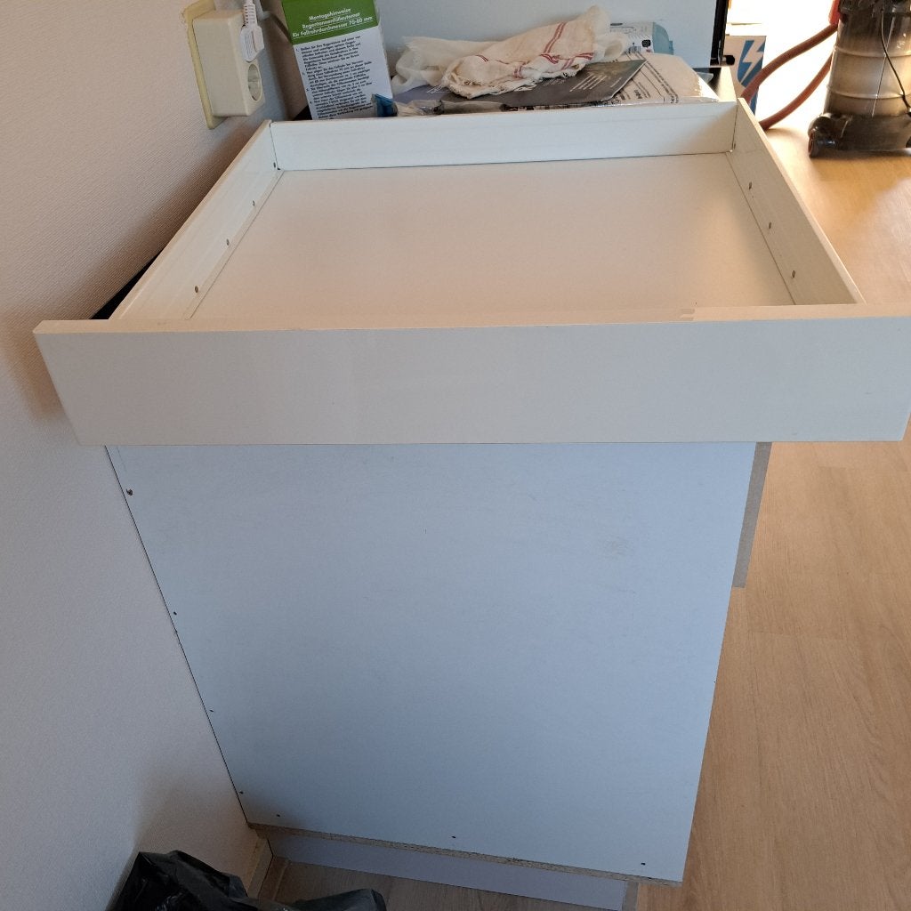 ikea metod lade met creme front 60 breed/diep en 10 cm hoog, Ophalen, Gebruikt, 50 tot 100 cm, 50 tot 75 cm