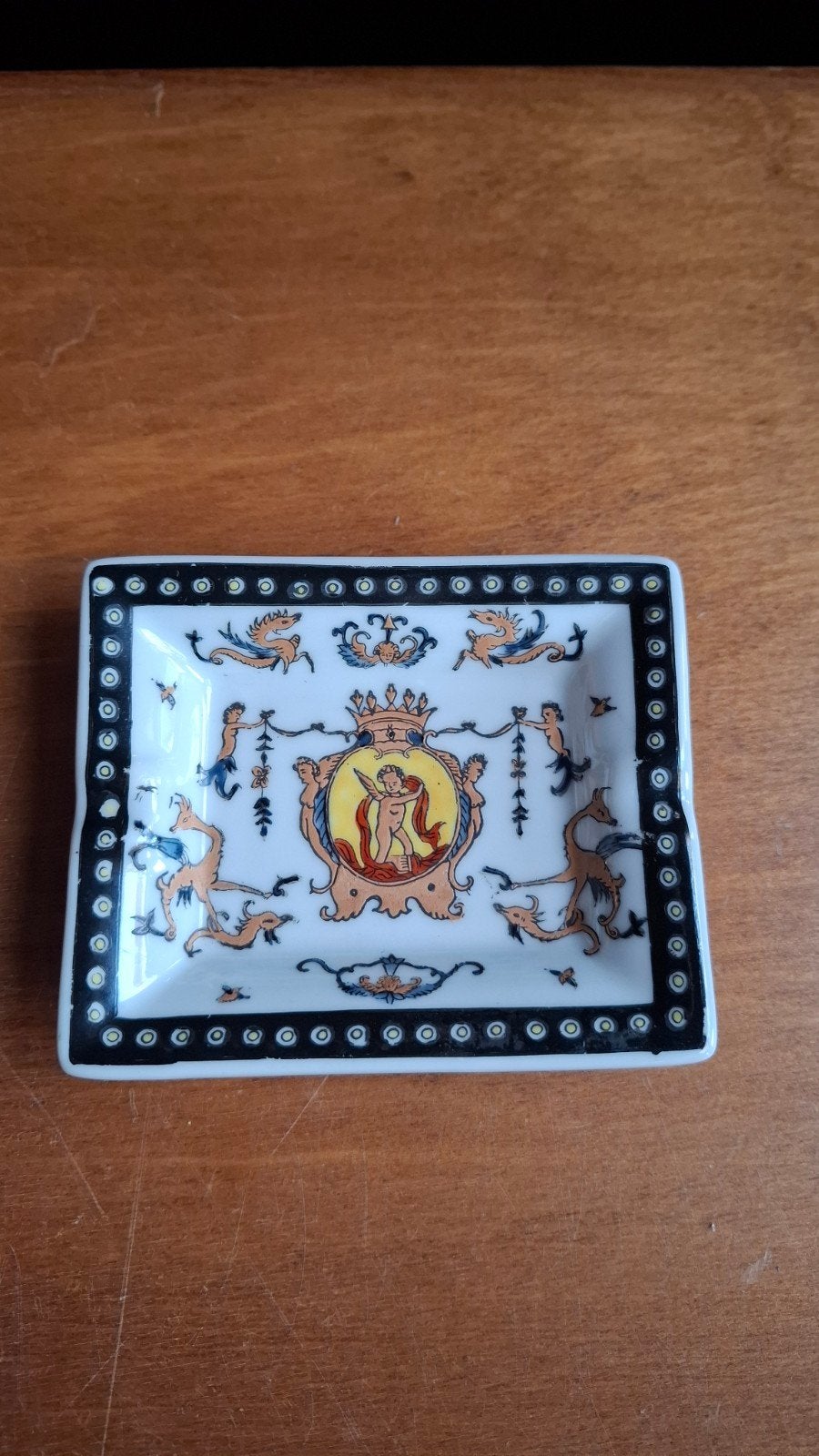 antiek Chinese porseleinen asbak met stempel, Ophalen of Verzenden