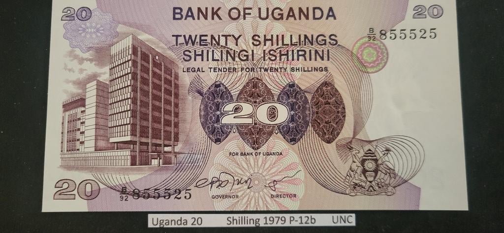 Oeganda 20 Shilling 1979 P-12b UNC Bankbiljet, Postzegels en Munten, Bankbiljetten | Azië, Ophalen of Verzenden
