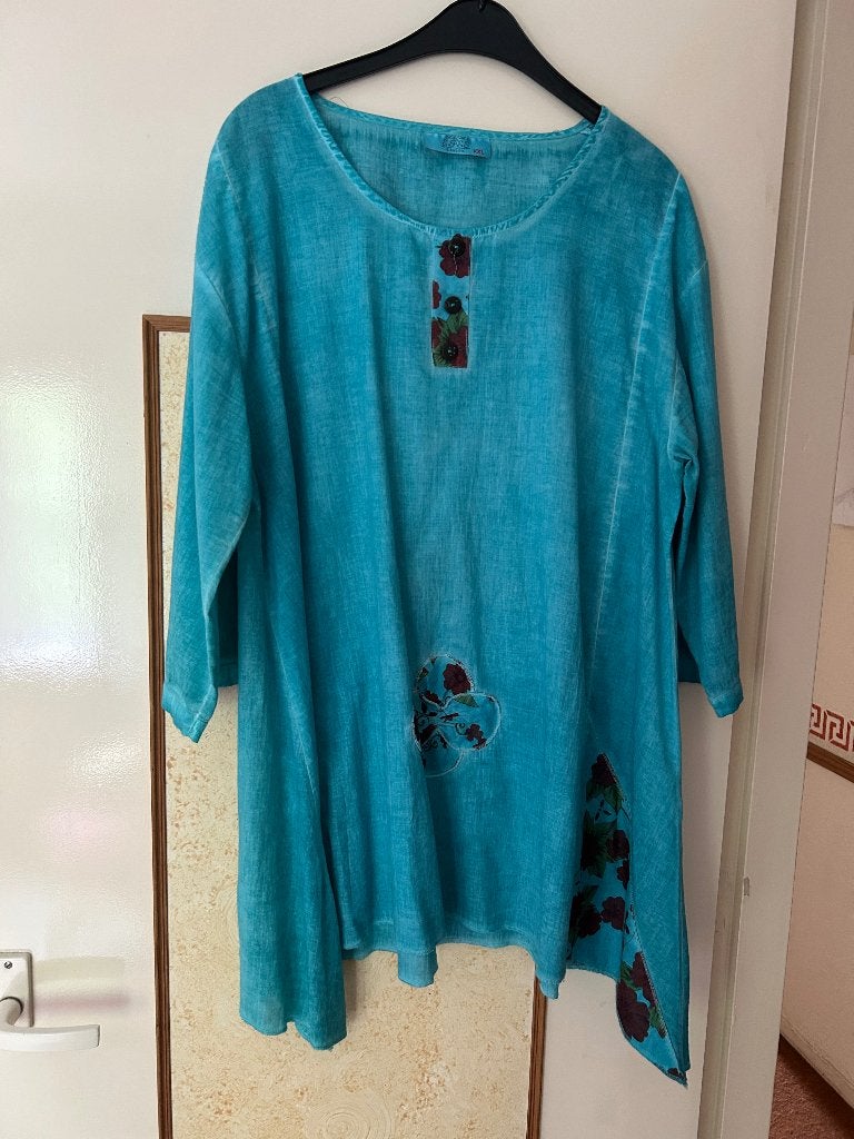 Blouse, Ophalen of Verzenden, Zo goed als nieuw, Maat 46/48 (XL) of groter, Blauw