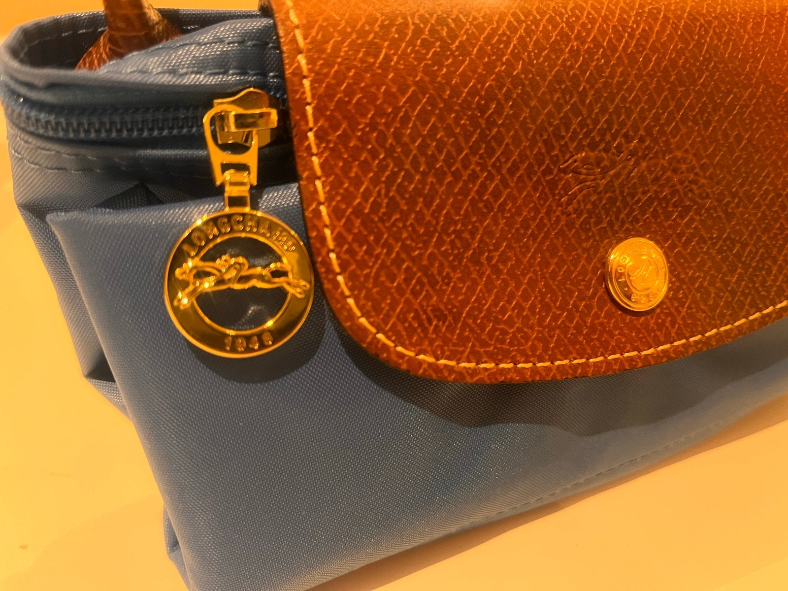 Longchamp Le Pliage Handtas Blauw, Sieraden, Tassen en Uiterlijk, Ophalen of Verzenden, Zo goed als nieuw, Blauw, Handtas