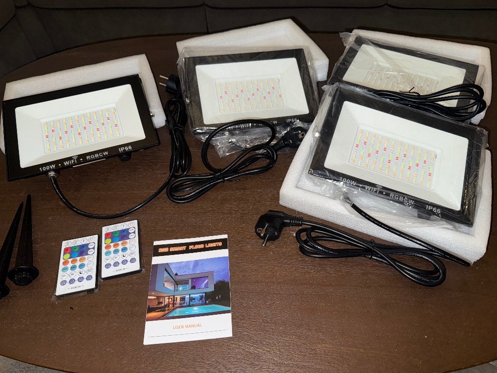 LED-schijnwerper voor buiten 100 W RGBCW met wifi en IP66, Tuin en Terras, Overige typen, Nieuw, Ophalen of Verzenden, 50 tot 250 watt