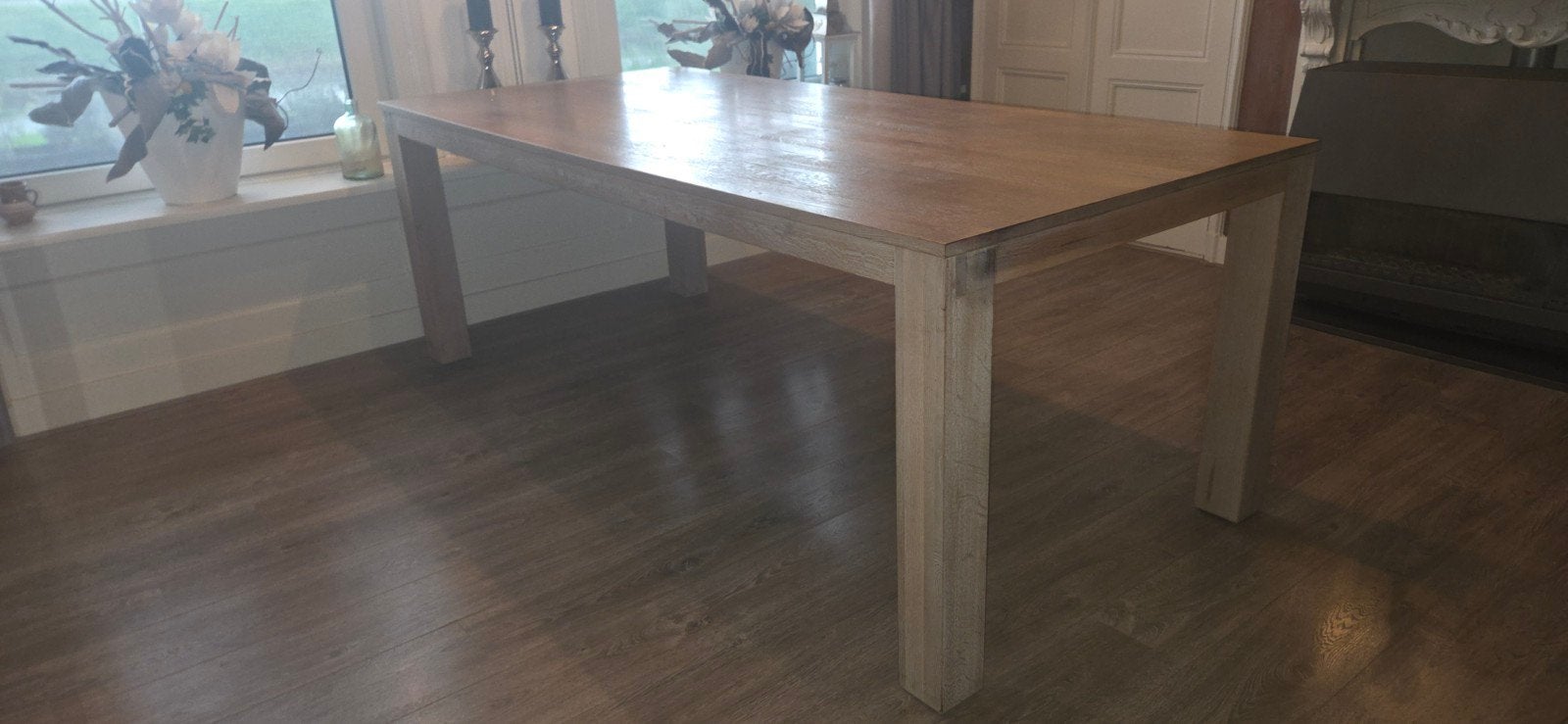 Grote eettafel - 220x100 cm, Ophalen, Gebruikt, 100 tot 150 cm, 200 cm of meer