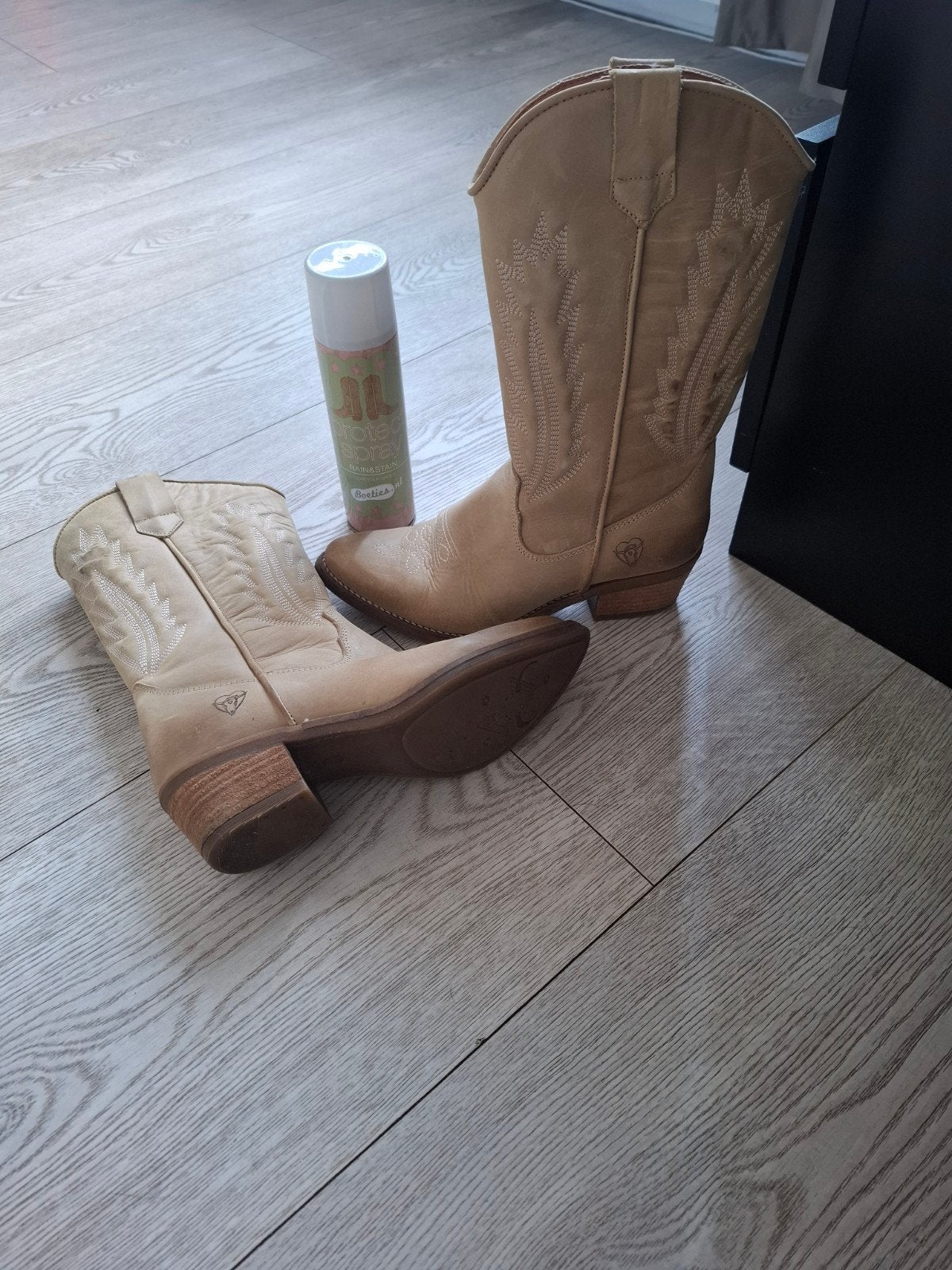 La Pintura leren boots maat 37, Ophalen, Beige, Lage of Enkellaarzen, Zo goed als nieuw