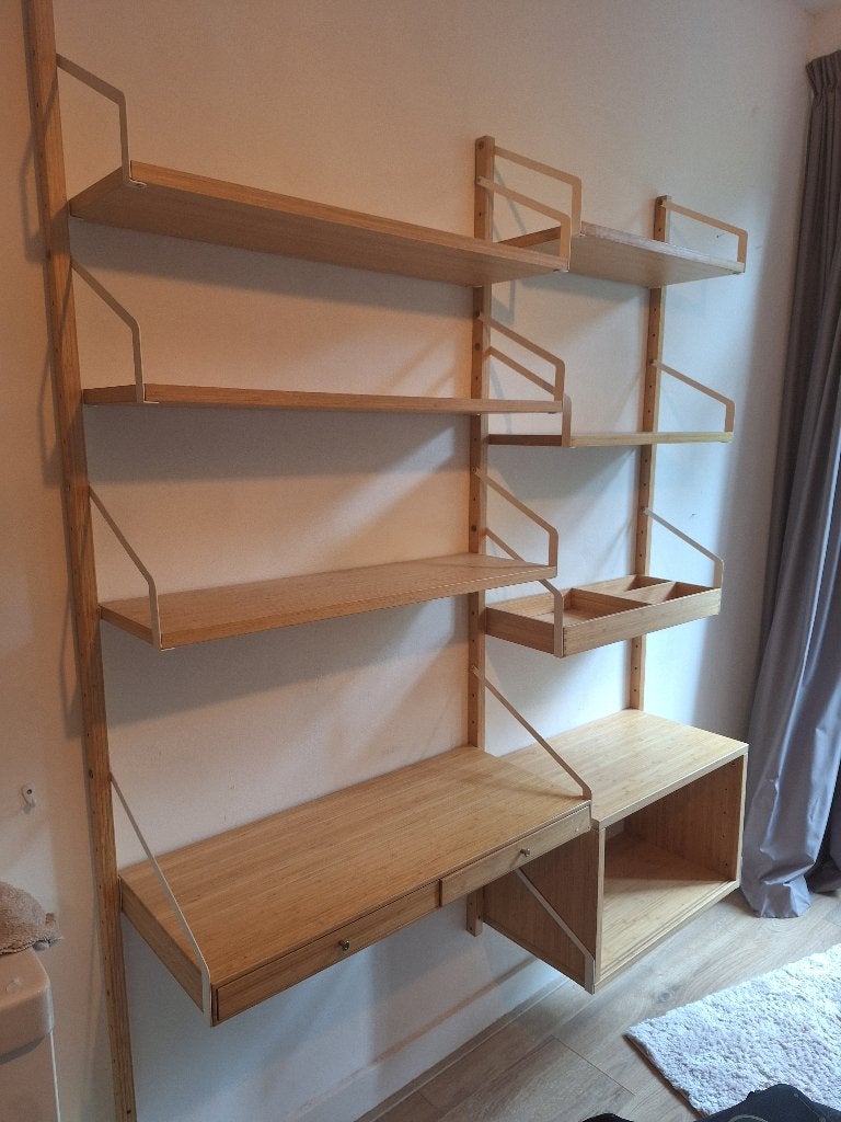Ikea Svalnäs bamboe wandbureau met planken, Ophalen, Gebruikt
