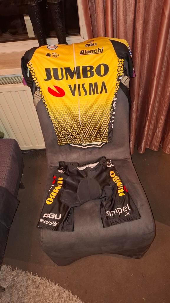 Jumbo Visma Wielrenbroek met zeem, Ophalen of Verzenden, Gebruikt, Kleding
