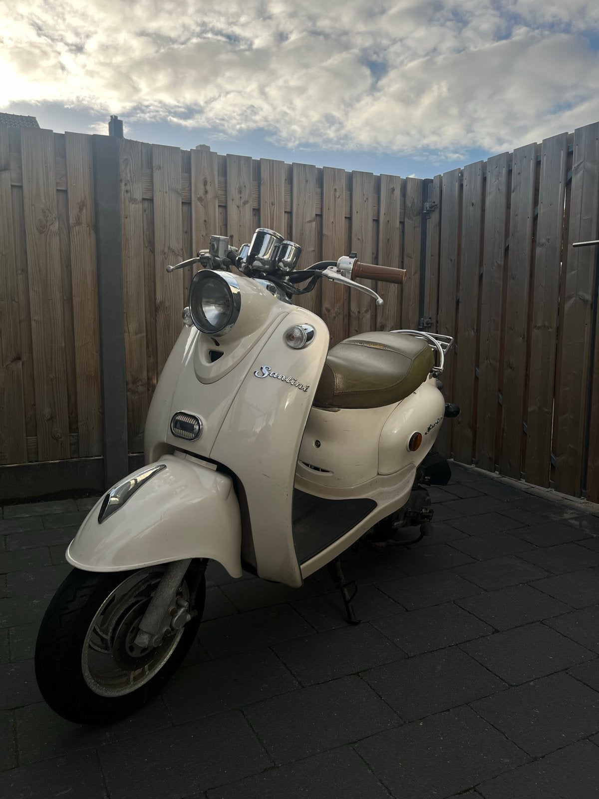 San Remo Santini Scooter - Crème Kleur - Nieuwe accu, Gebruikt, Benzine, Ophalen, Overige merken