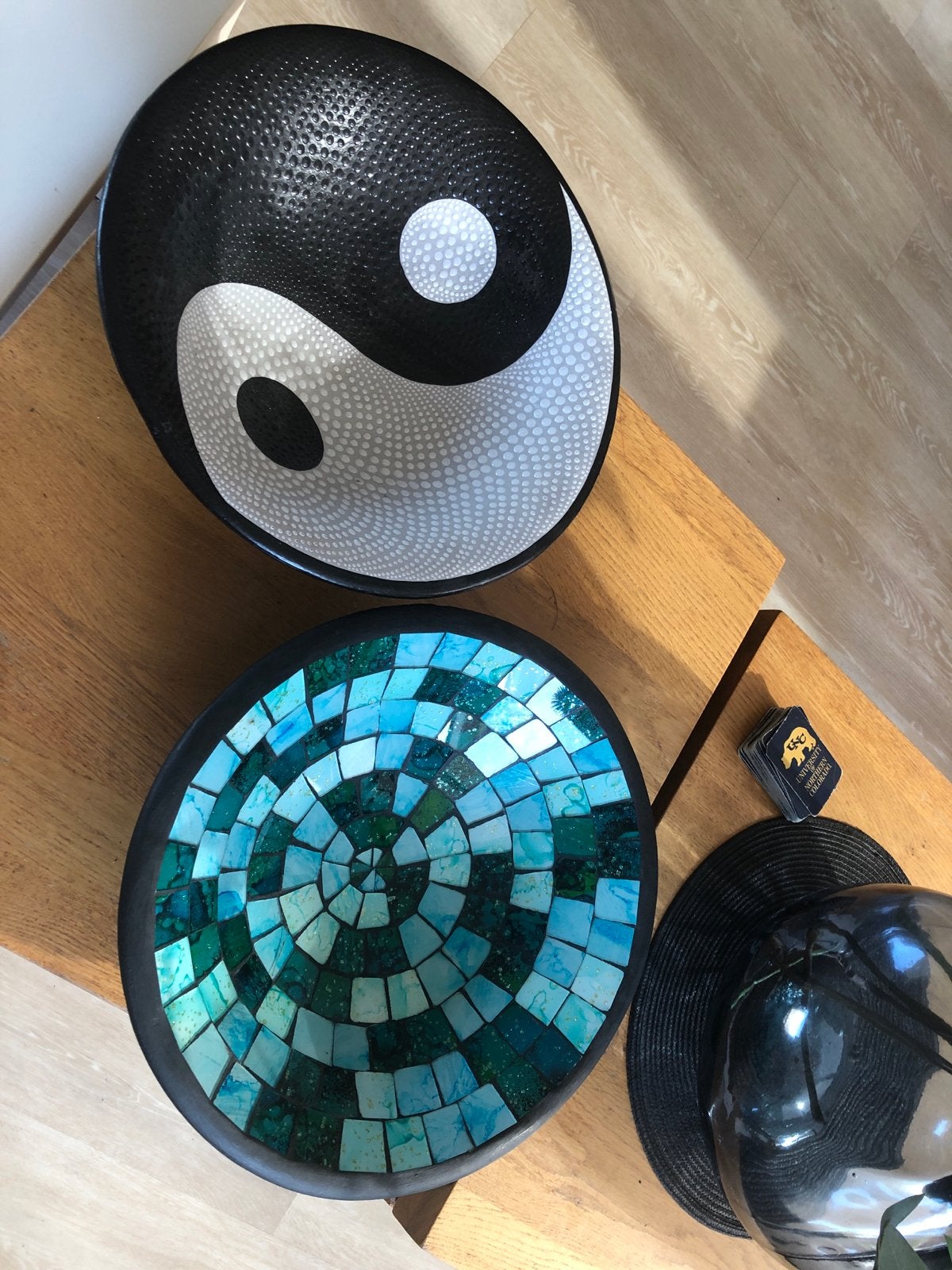 Decoratieve schalen: Yin Yang en Mozaïek, Ophalen