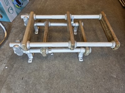 Zwemtrap aluminium / hout 5 treden, Niet ingevuld, Gebruikt, Niet ingevuld, Niet ingevuld
