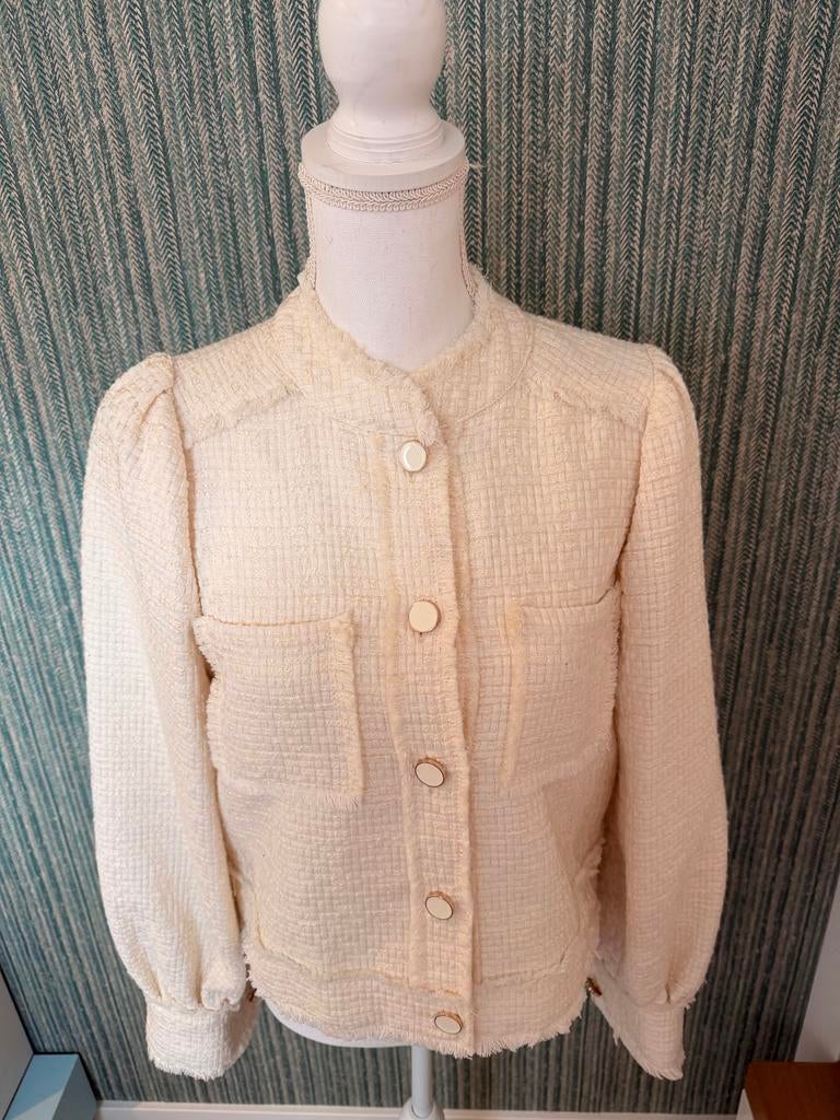 Summum Woman Bouclé Jasje Maat S, Beige, Ophalen of Verzenden, Zo goed als nieuw, Jasje