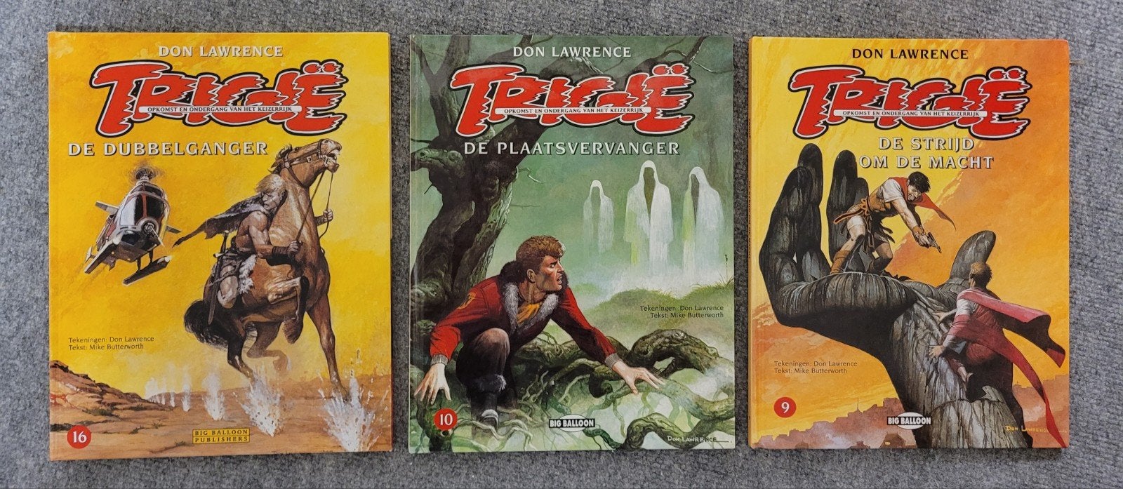 3x HC Trigie Don Lawrence gesigneerd, Meerdere stripboeken, Ophalen of Verzenden, Zo goed als nieuw