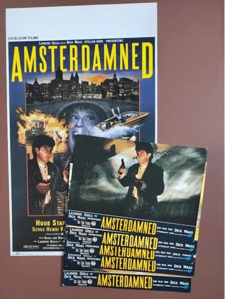 Amsterdamned  poster + 6 lobby cards, Verzamelen, Ophalen, Gebruikt, A1 t/m A3, Film en Tv