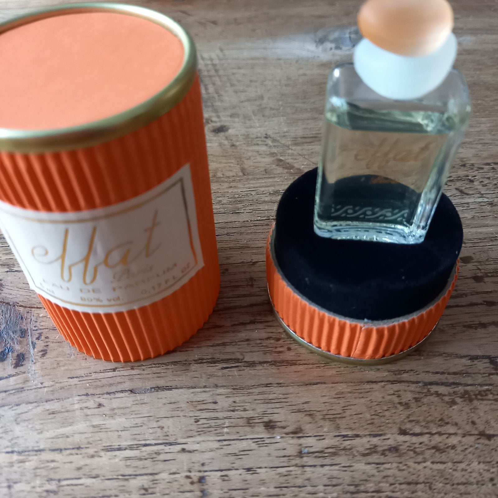 Vintage Parfum Miniatuur Effat (Monica Klink) 5ml met doos, Ophalen of Verzenden, Zo goed als nieuw, Miniatuur