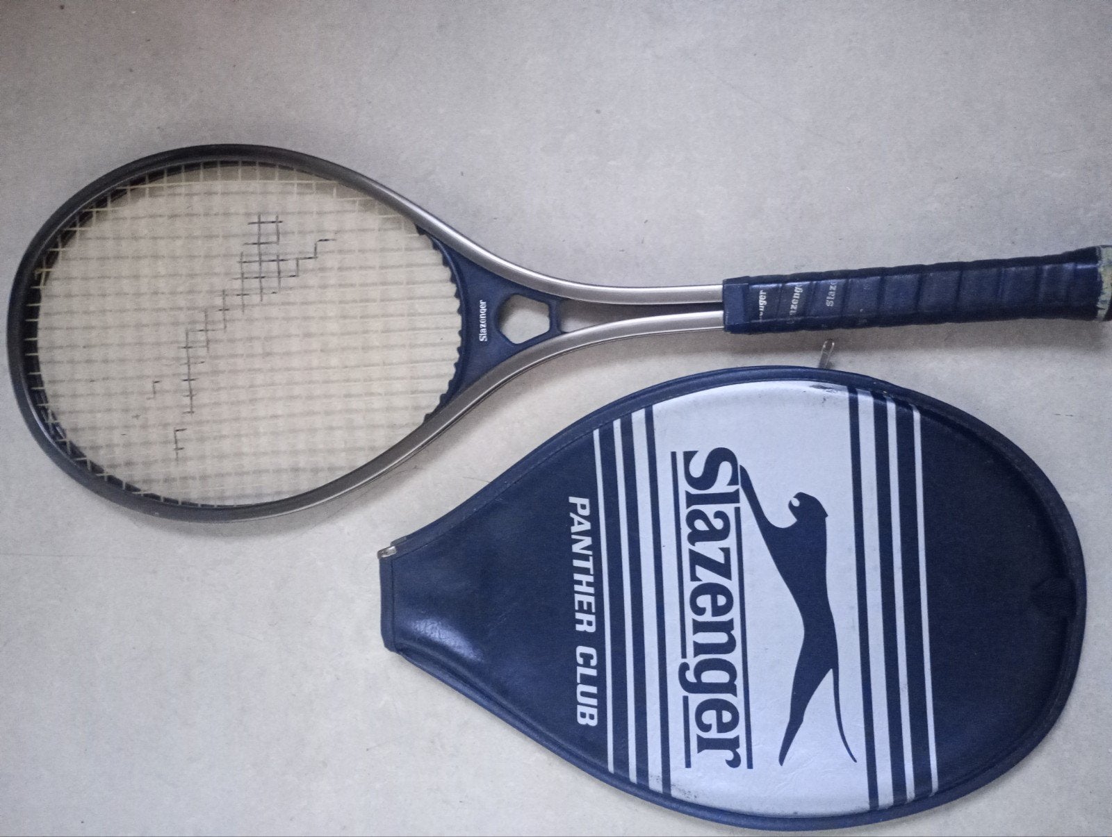 Vintage Slazenger Panther Tennis Racket origineel, Sport en Fitness, Overige merken, Gebruikt, Ophalen of Verzenden, Racket