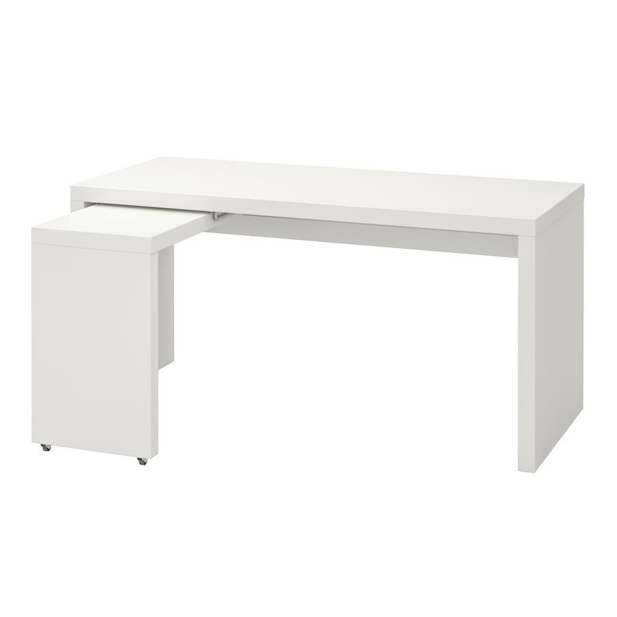 IKEA Malm uitschuifbureau wit, Ophalen, Gebruikt