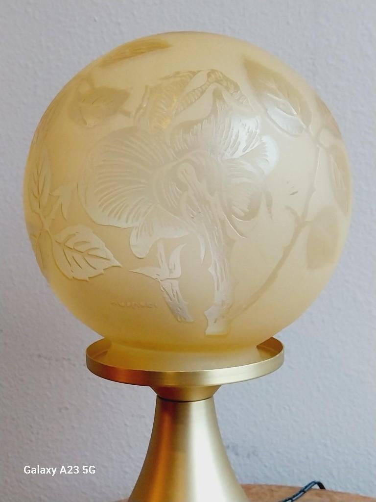 Art Deco tafellamp gesigneerde Muller Frères Luneville kap, Ophalen of Verzenden