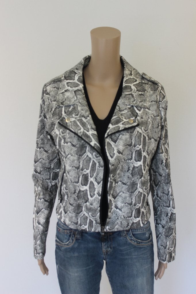 Studio Anneloes zwart/wit leatherlook dierenprint jasje mt L, Studio Anneloes, Meerkleurig, ., Maat 42/44 (L)