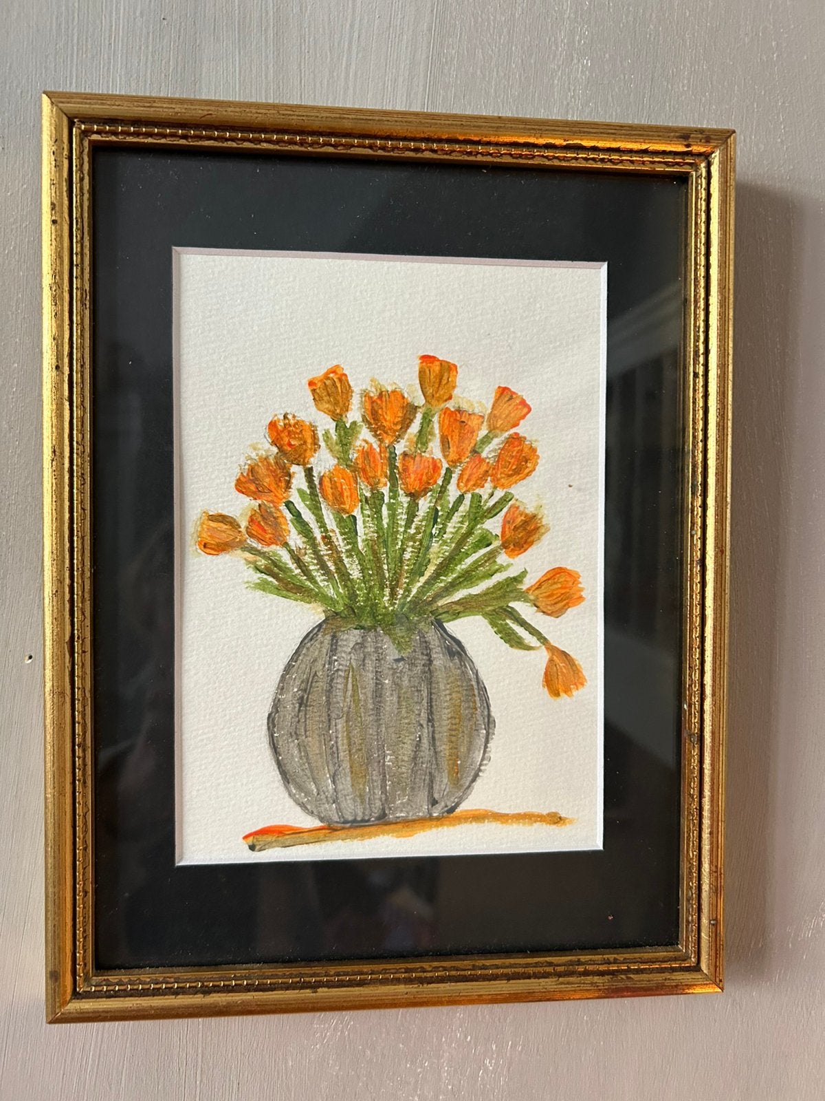 Acryl verf tekening  ingelijst, Ophalen