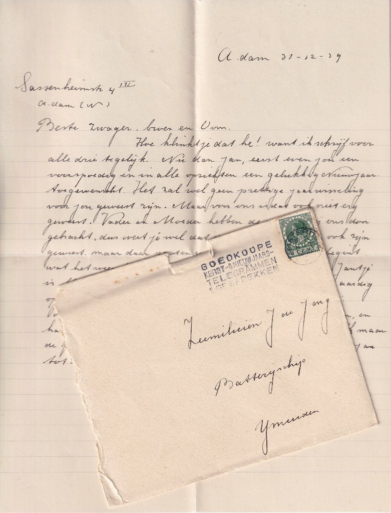 Post aan Batterijschip IJmuiden 1938-1942, Ophalen of Verzenden, 1920 tot 1940, Gelopen, Noord-Holland