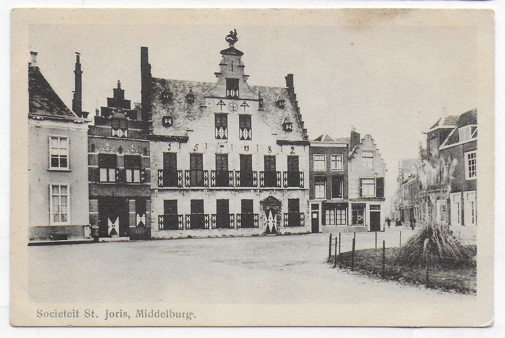 Middelburg Societeit St Joris Oude Ansichtkaart ( B4079, Ophalen of Verzenden, 1940 tot 1960, Ongelopen, Zeeland
