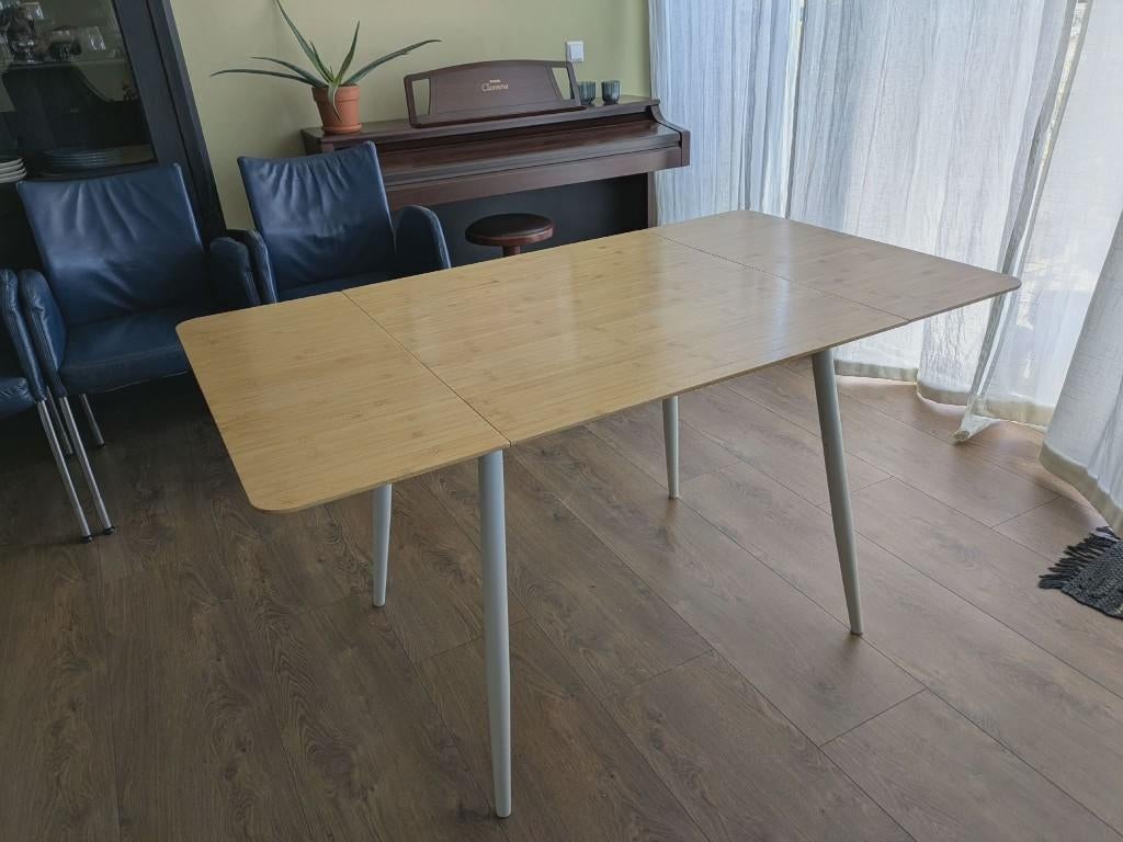 Inklapbare tafel bamboe, Huis en Inrichting, Tafels | Eettafels, Gebruikt, 50 tot 100 cm, 150 tot 200 cm, Vier personen