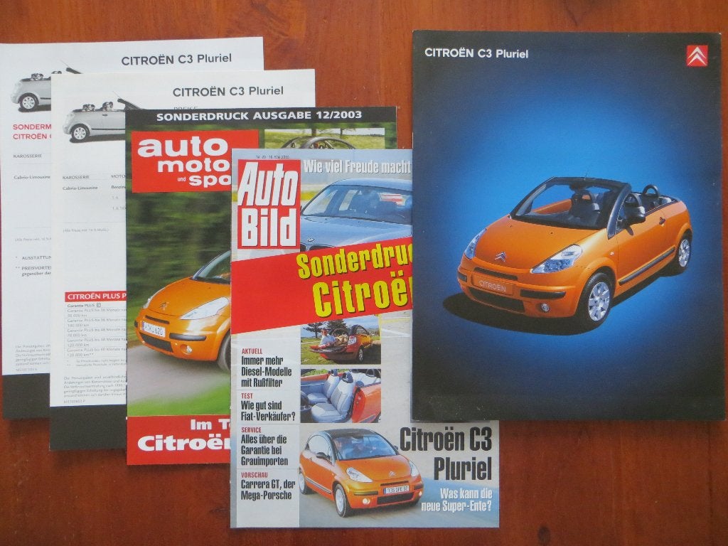 Citroën C3 Pluriel (mei 2002) + 4 bijlagen, Ophalen of Verzenden, Nieuw, Citroën