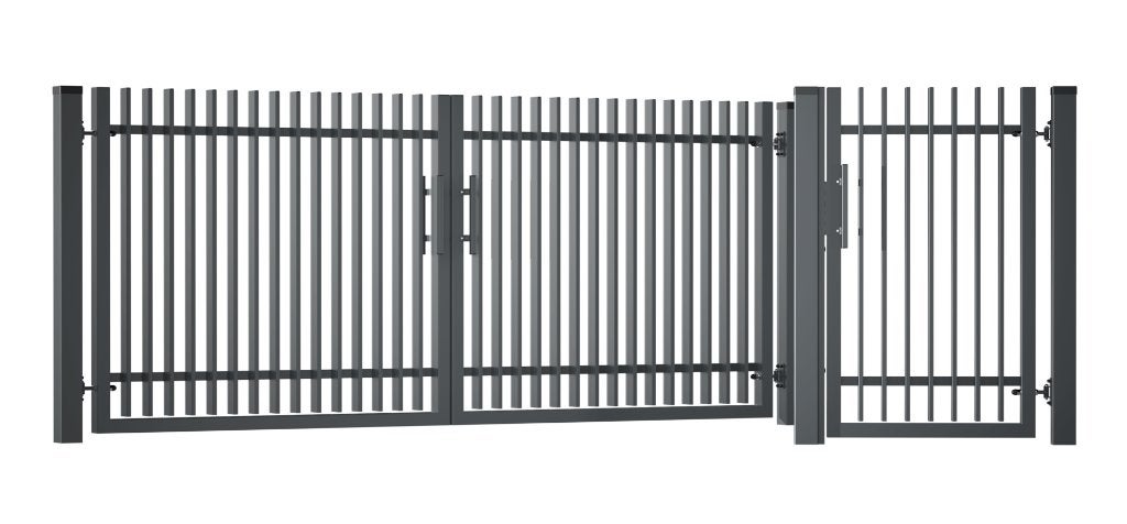 Direct leverbaar: Inrijpoort model Verticale 400x180cm Nieuw, Met poort, Nieuw, Ophalen of Verzenden, Tuinhek