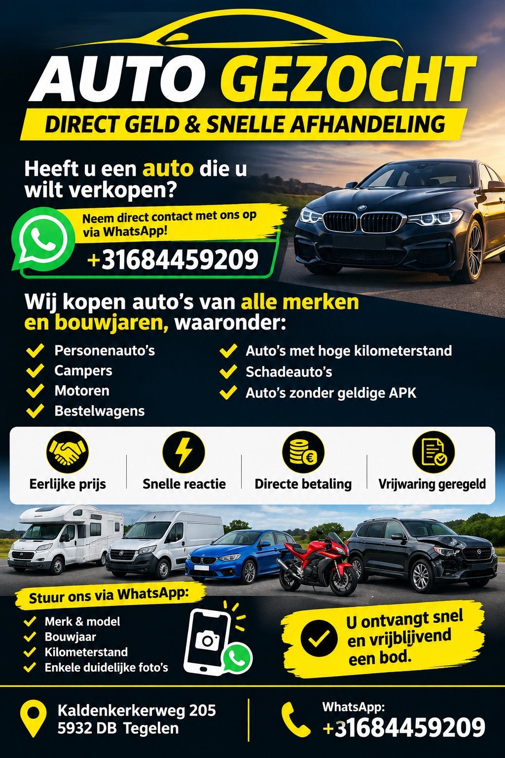 AUTO GEZOCHT – DIRECT GELD & SNELLE AFHANDELING!SLOOP AUTO