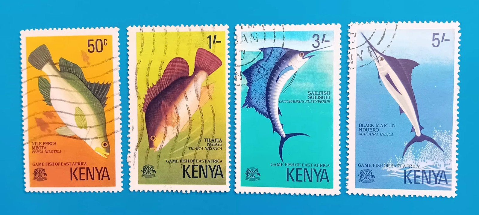 Kenia  serie van 4 vissen, Ophalen of Verzenden, Gestempeld, Dier of Natuur