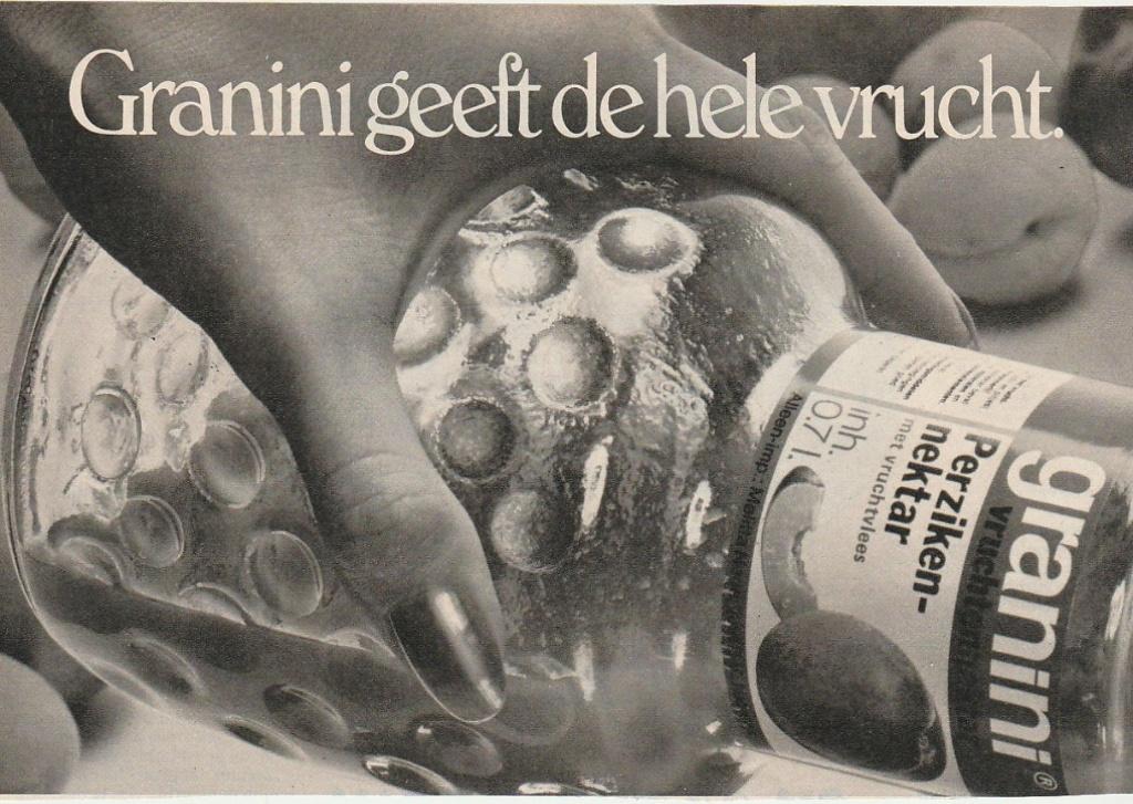 Retro reclame 1979 Granini frisdrank de hele vrucht in fles, Verzenden, Overige typen