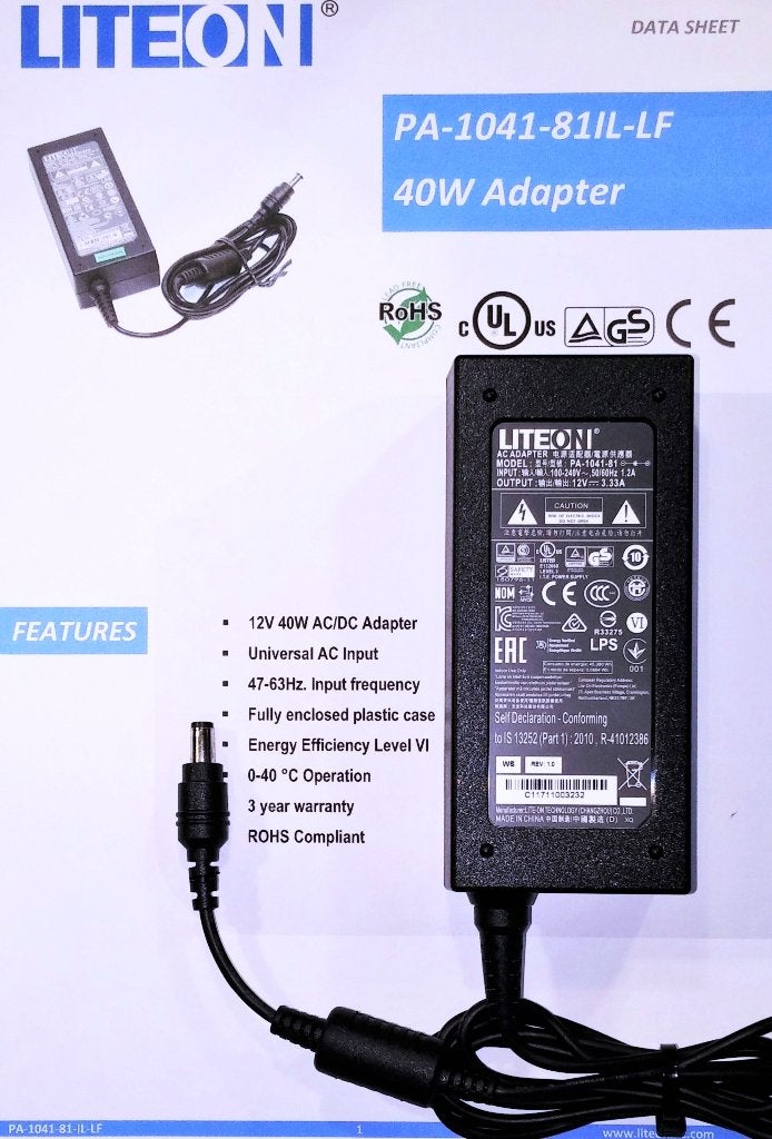 LITE-On PA-1041-81 12V 3.33A 40W ADP-40DD B AC Adapter Lader, Computers en Software, Ophalen of Verzenden, Nieuw