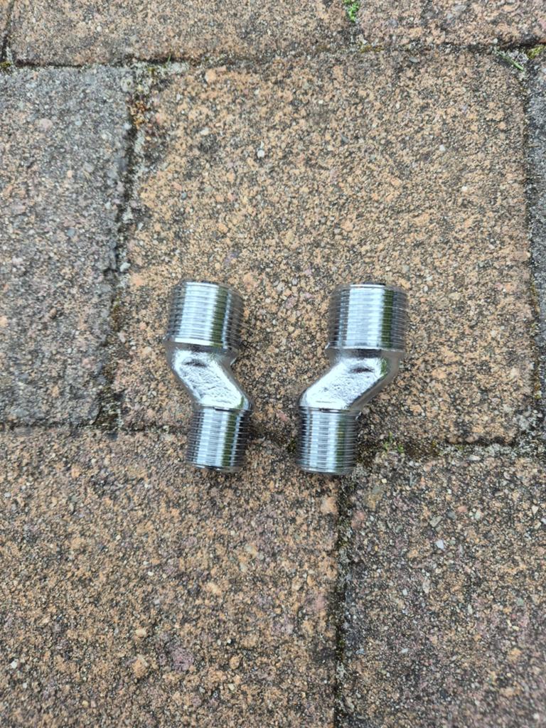 2x Chroom S-koppeling voor kraan of douche, Ophalen of Verzenden