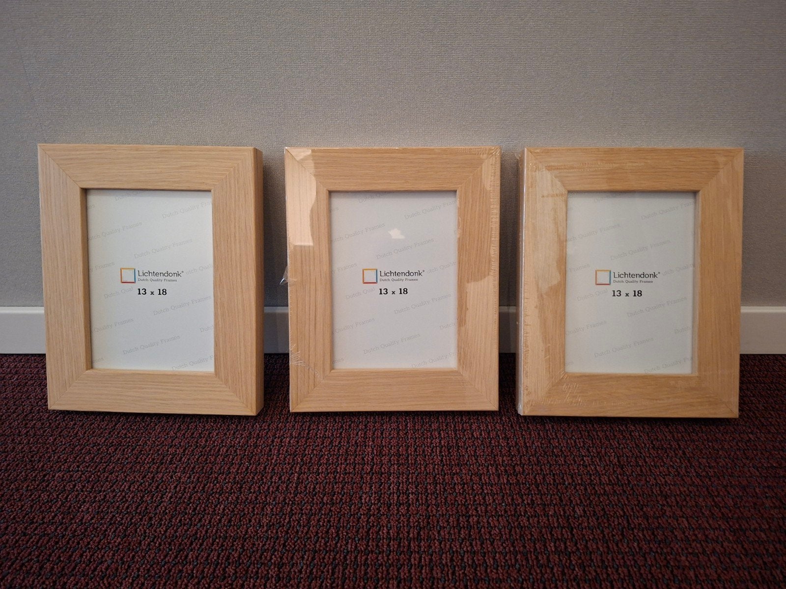3x Houten fotolijstjes 13x18 cm - Nieuw. Handgemaakt., Huis en Inrichting, Woonaccessoires | Lijsten, Ophalen, Minder dan 50 cm
