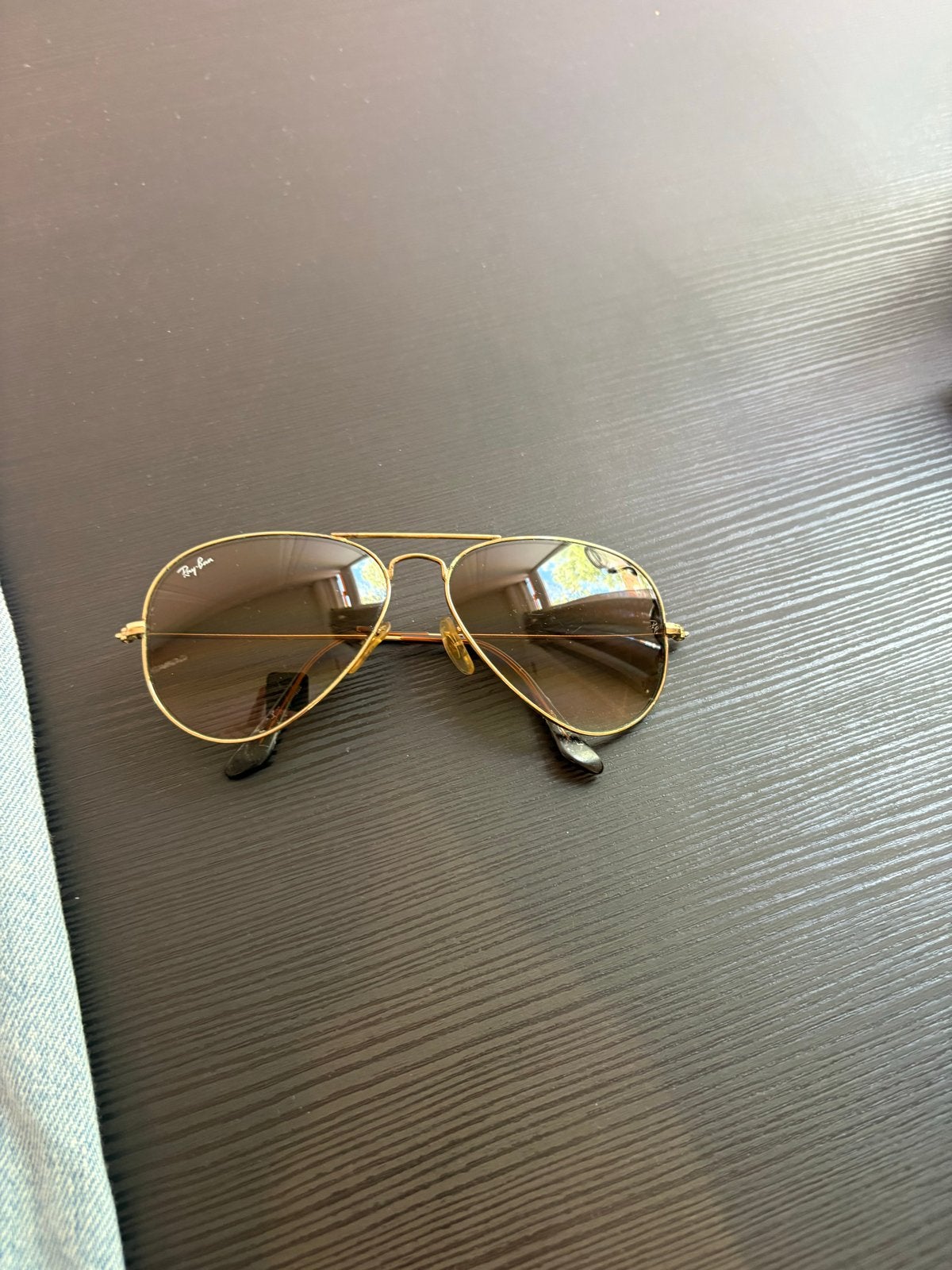 Ray-Ban Aviator Zonnebril Goudkleurig, Zonnebril, Bruin, Ophalen of Verzenden, Zo goed als nieuw