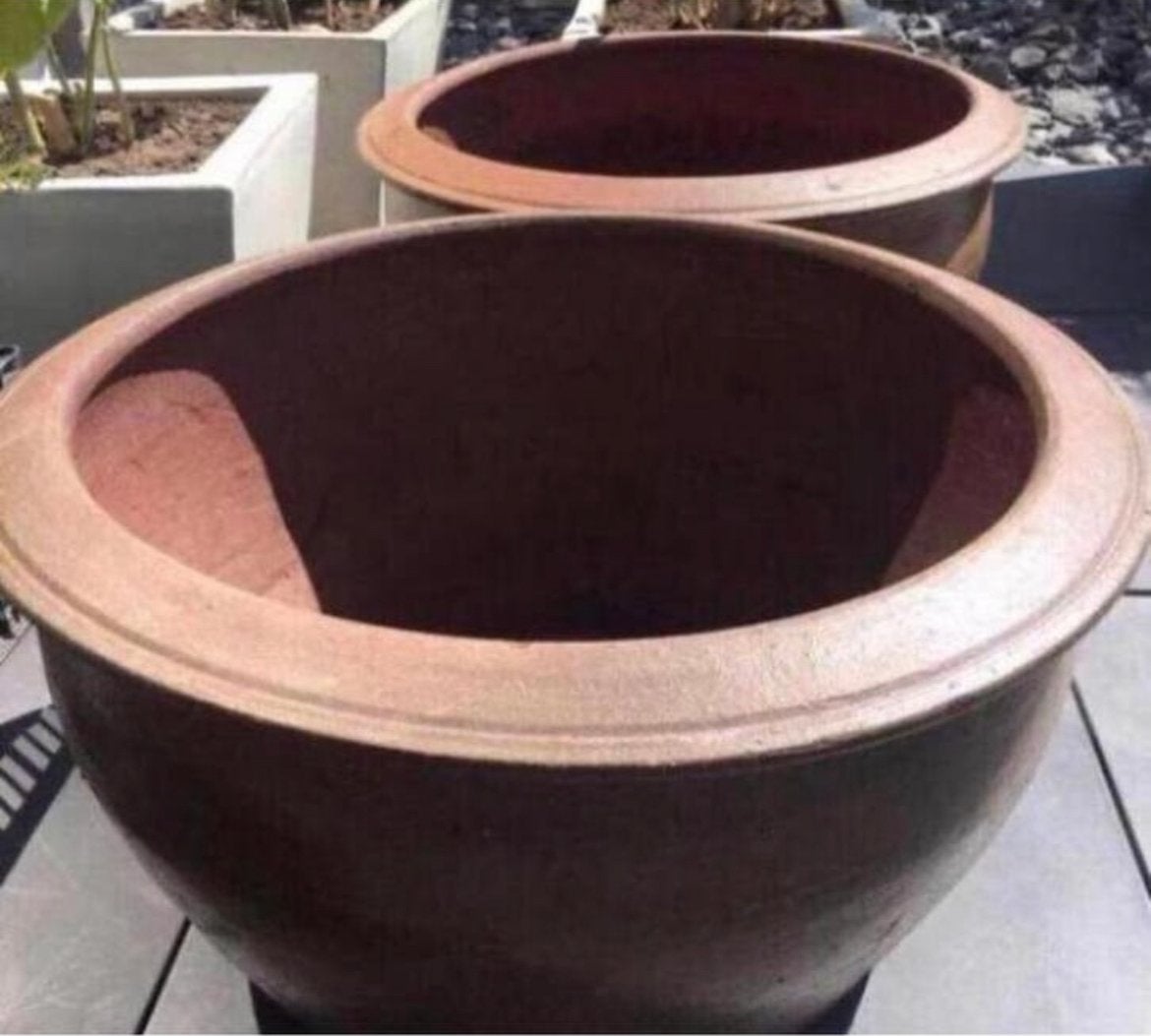 Grote terracotta oud Hollandse tuinpotten diverse maten, Ophalen, 40 cm of meer, Rond, Zo goed als nieuw