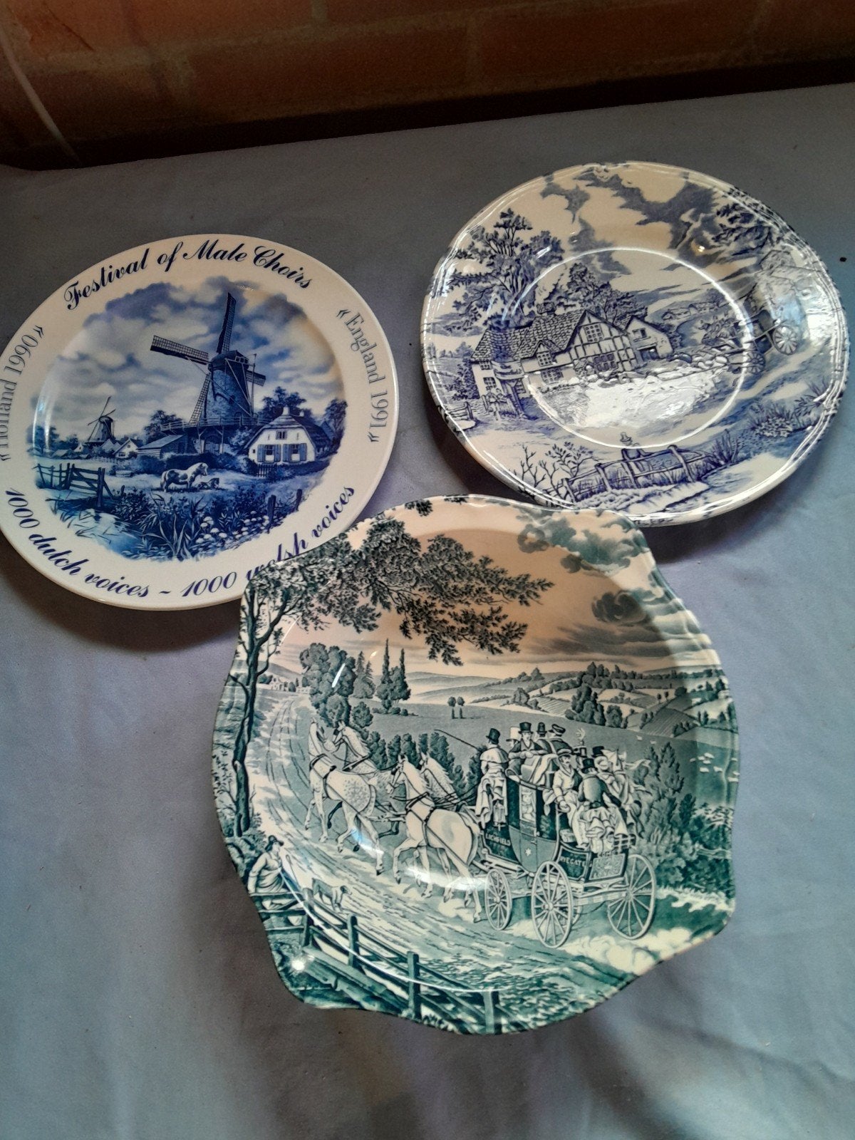 Delfts Blauw en Engelse Stijl Borden - Diverse Collectie, Ophalen