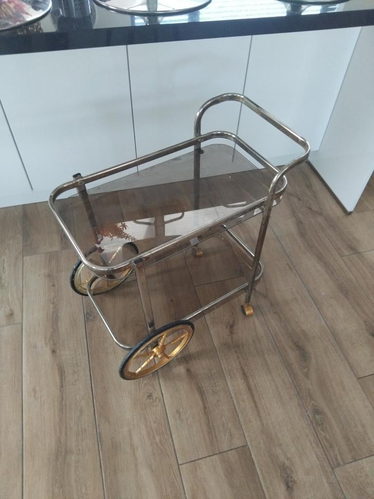 Prachtige Hollywood Regency bartafel/serveerwagen. Goudkleur, Ophalen