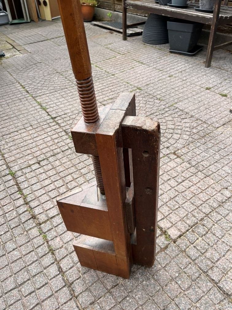 Antieke houten boekpers / lijmklem, Antiek en Kunst, Ophalen