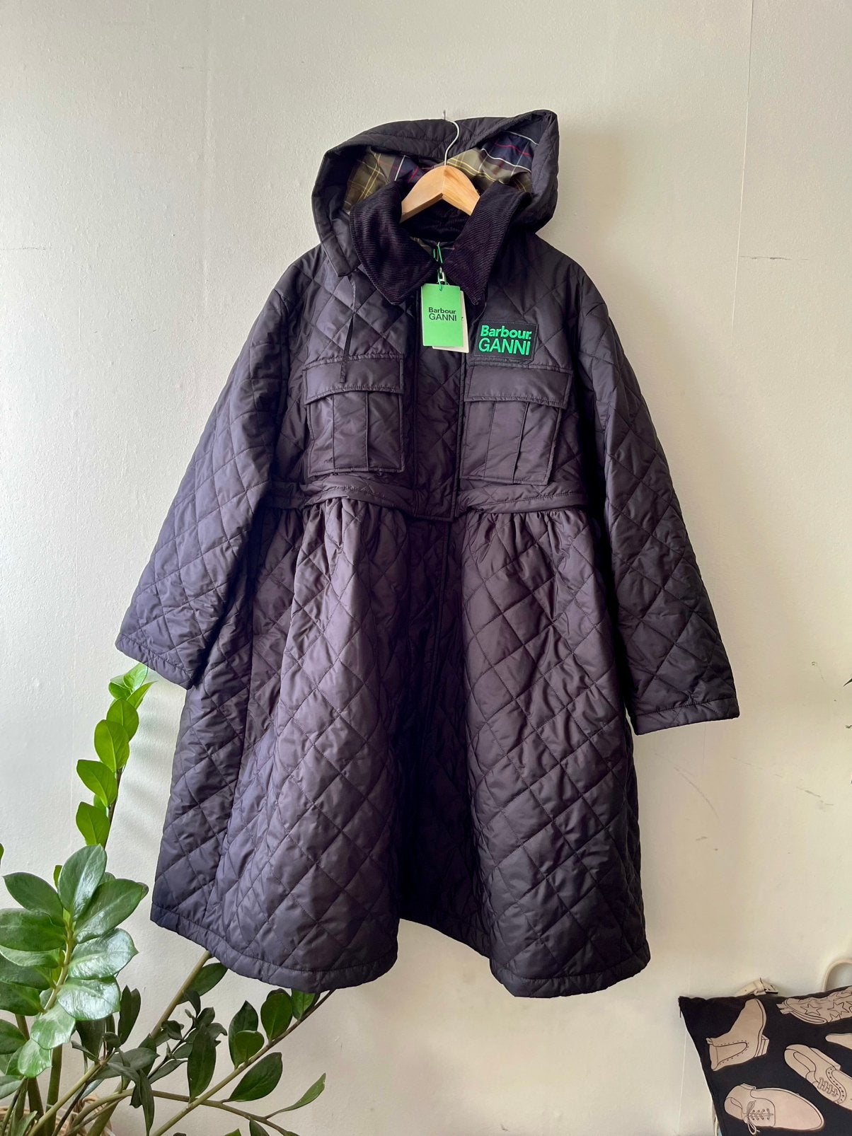 Barbour Ganni parka long Black 42 jacket coat new ds, Verzenden, Nieuw, Maat 38/40 (M), Zwart