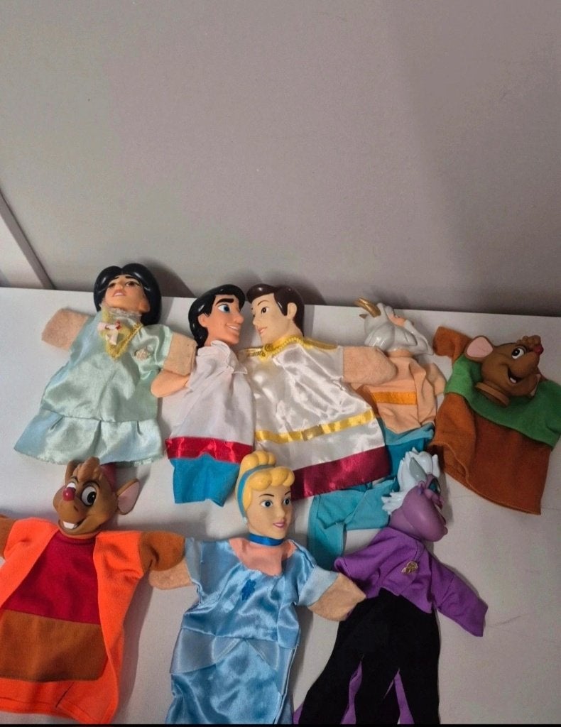 Set verschillende disney handpoppen, Ophalen of Verzenden, Overige figuren, Gebruikt, Beeldje of Figuurtje