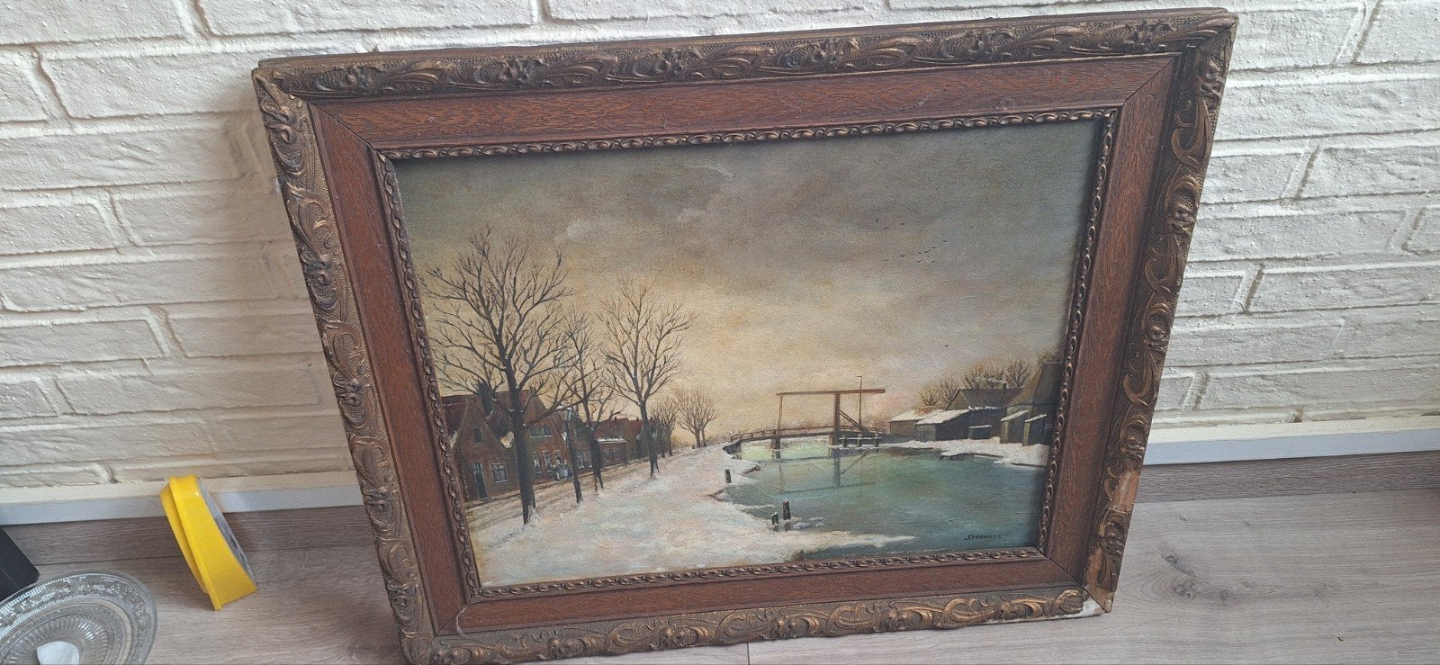 leuk olieverf schilderij, Ophalen