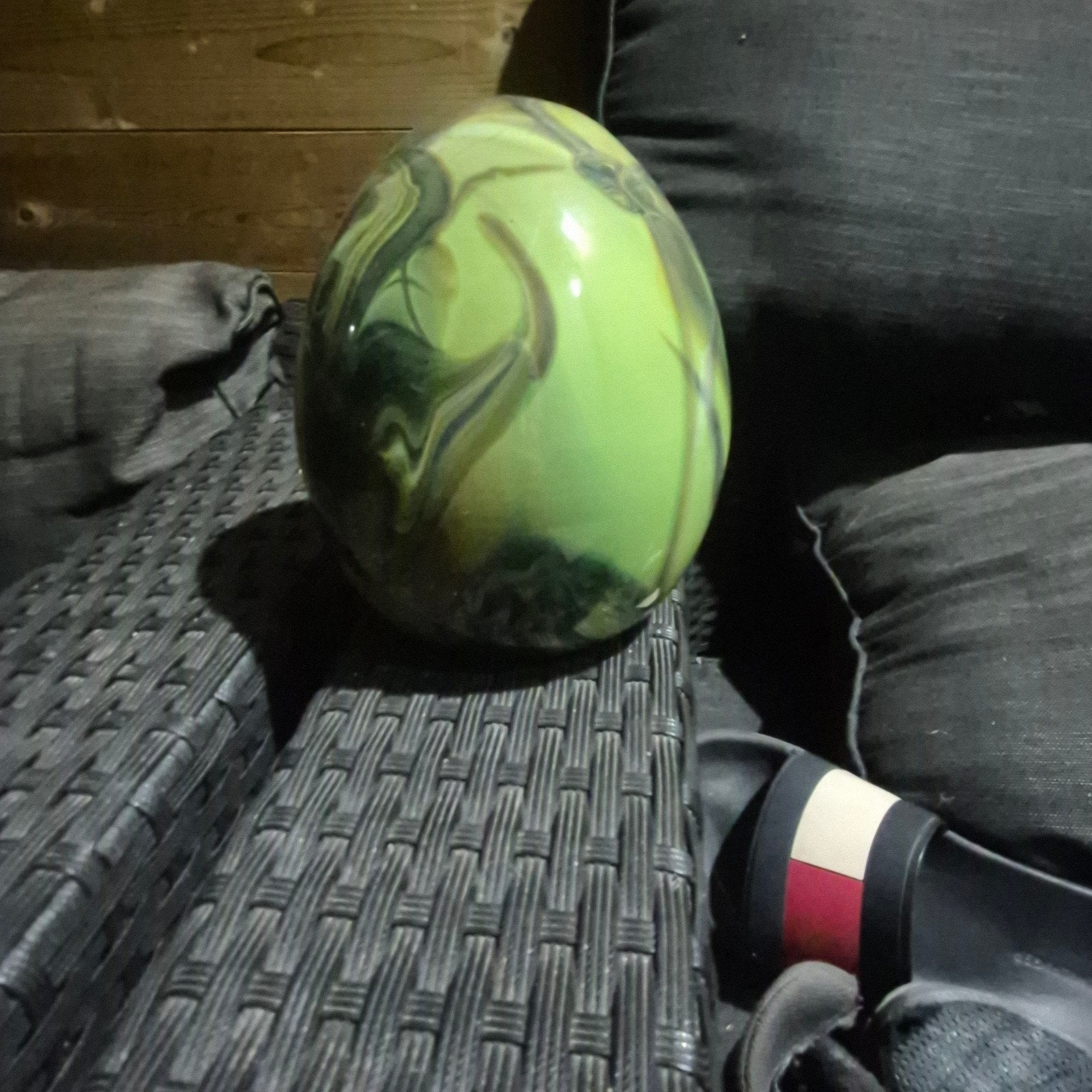 handgeblazen glazen ei, Ophalen of Verzenden, Nieuw, Groen, Glas