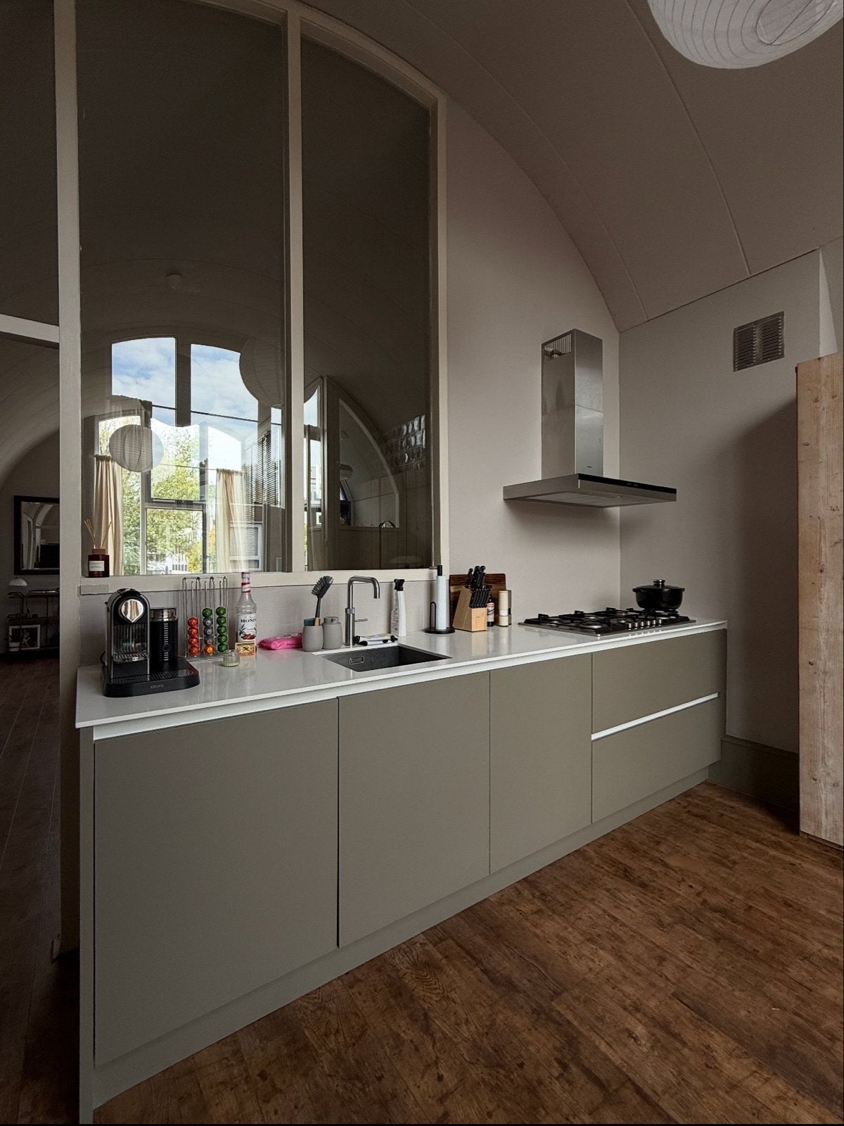 Keuken laten wrappen?, Gebruikt, Enkelwandige keuken, Ophalen of Verzenden, Grijs