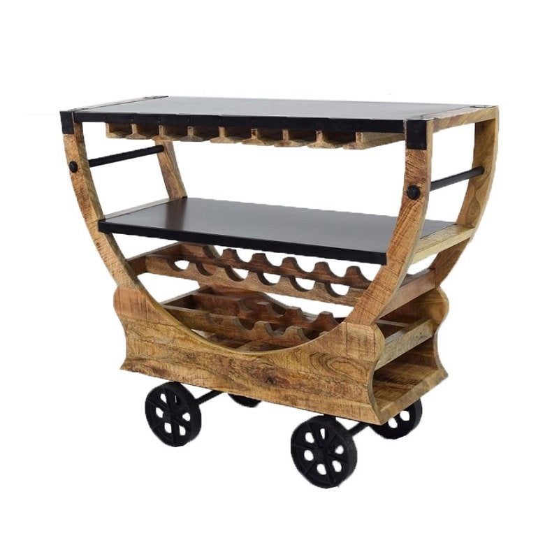 Wijnkar Wijnrek Wijnkast Industrieel Mangohout SHOWROOM, Info@dehanzeherten.nl, De Hanze Herten BV, 5 tot 15 flessen, Nieuw