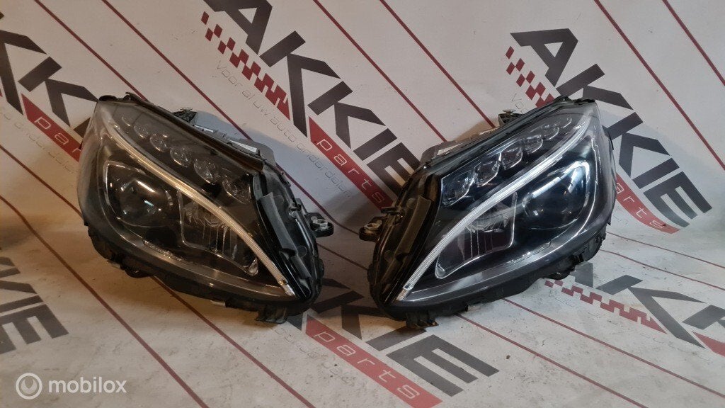Koplampen set Led Mercedes C-klasse W205 A2059062604, Gebruikt, Mercedes-Benz, Ophalen of Verzenden