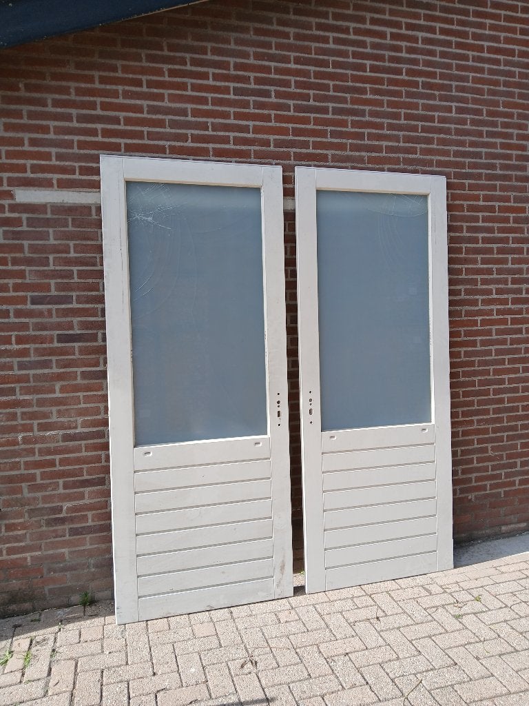 Hardhouten deuren nieuw met schade voor weinig(nr24), Ophalen, Nieuw, Buitendeur, 200 tot 215 cm