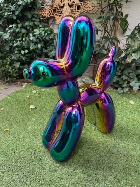 prachtig porseleinen beeld, BALLONHOND, Naar: Jeff Koons, Ophalen of Verzenden, Zoogdier, 20 - 50 cm, Steen of Keramiek
